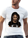 Stylish Black T-Shirt with Woman Graphic
