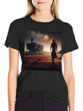 Futuristic Desert Traveler Graphic Tee