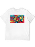 Abstract Graphic Print Black T-Shirt