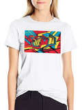 Abstract Graphic Print Black T-Shirt