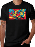 Abstract Graphic Print Black T-Shirt