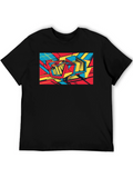 Abstract Graphic Print Black T-Shirt