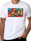 Abstract Graphic Print Black T-Shirt