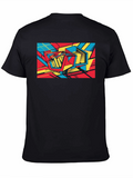 Abstract Graphic Print Black T-Shirt