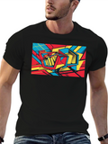 Abstract Graphic Print Black T-Shirt