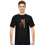 Woodpecker on a Tree Trunk – Stylized Bird Motif