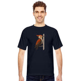 Woodpecker on a Tree Trunk – Stylized Bird Motif