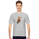Woodpecker on a Tree Trunk – Stylized Bird Motif
