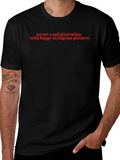 Sad Generation Black T-Shirt with Red Text