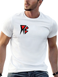 Black Tee with Red Abstract Logo