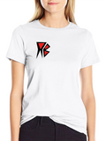 Black Tee with Red Abstract Logo