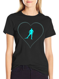 Ski Lover T-Shirt - Heart Design