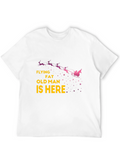 Funny Christmas T-Shirt - Flying Fat Old Man