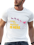Funny Christmas T-Shirt - Flying Fat Old Man