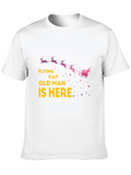 Funny Christmas T-Shirt - Flying Fat Old Man
