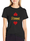 Forest Hearts Graphic Black T-Shirt