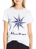 Maritime Compass Graphic Black T-Shirt