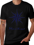 Maritime Compass Graphic Black T-Shirt