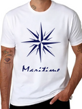 Maritime Compass Graphic Black T-Shirt