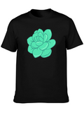 Turquoise Flower Graphic Print T-Shirt