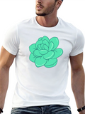 Turquoise Flower Graphic Print T-Shirt