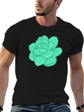 Turquoise Flower Graphic Print T-Shirt