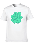 Turquoise Flower Graphic Print T-Shirt