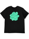 Turquoise Flower Graphic Print T-Shirt