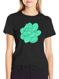 Turquoise Flower Graphic Print T-Shirt