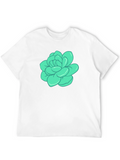 Turquoise Flower Graphic Print T-Shirt