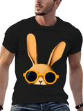 Cool Rabbit Graphic Tee - Black Cotton T-Shirt
