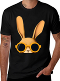 Cool Rabbit Graphic Tee - Black Cotton T-Shirt
