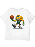 Cartoon Mascot Basketball Graphic T-Shirt