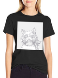 Cool Cat Graphic T-Shirt - Black