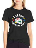 I Teach Awesome Kids Black Tee