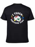 I Teach Awesome Kids Black Tee