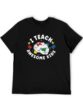 I Teach Awesome Kids Black Tee
