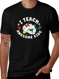 I Teach Awesome Kids Black Tee