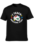 I Teach Awesome Kids Black Tee