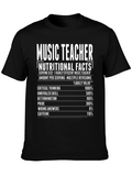 Music Teacher Nutritional Facts Funny T-Shirt
