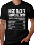 Music Teacher Nutritional Facts Funny T-Shirt