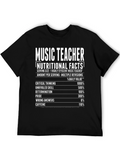 Music Teacher Nutritional Facts Funny T-Shirt