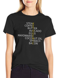 Keto Diet Food List Black T-Shirt