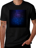 Cosmic Galaxy Print Black T-Shirt