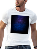 Cosmic Galaxy Print Black T-Shirt