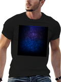 Cosmic Galaxy Print Black T-Shirt