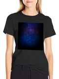 Cosmic Galaxy Print Black T-Shirt