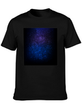 Cosmic Galaxy Print Black T-Shirt