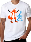 Fox in Crocs and Socks Tee