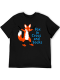 Fox in Crocs and Socks Tee